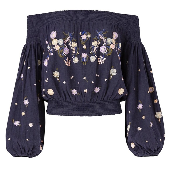 Free People Tops - FREE PEOPLE Navy Saachi Smocked Top (101)